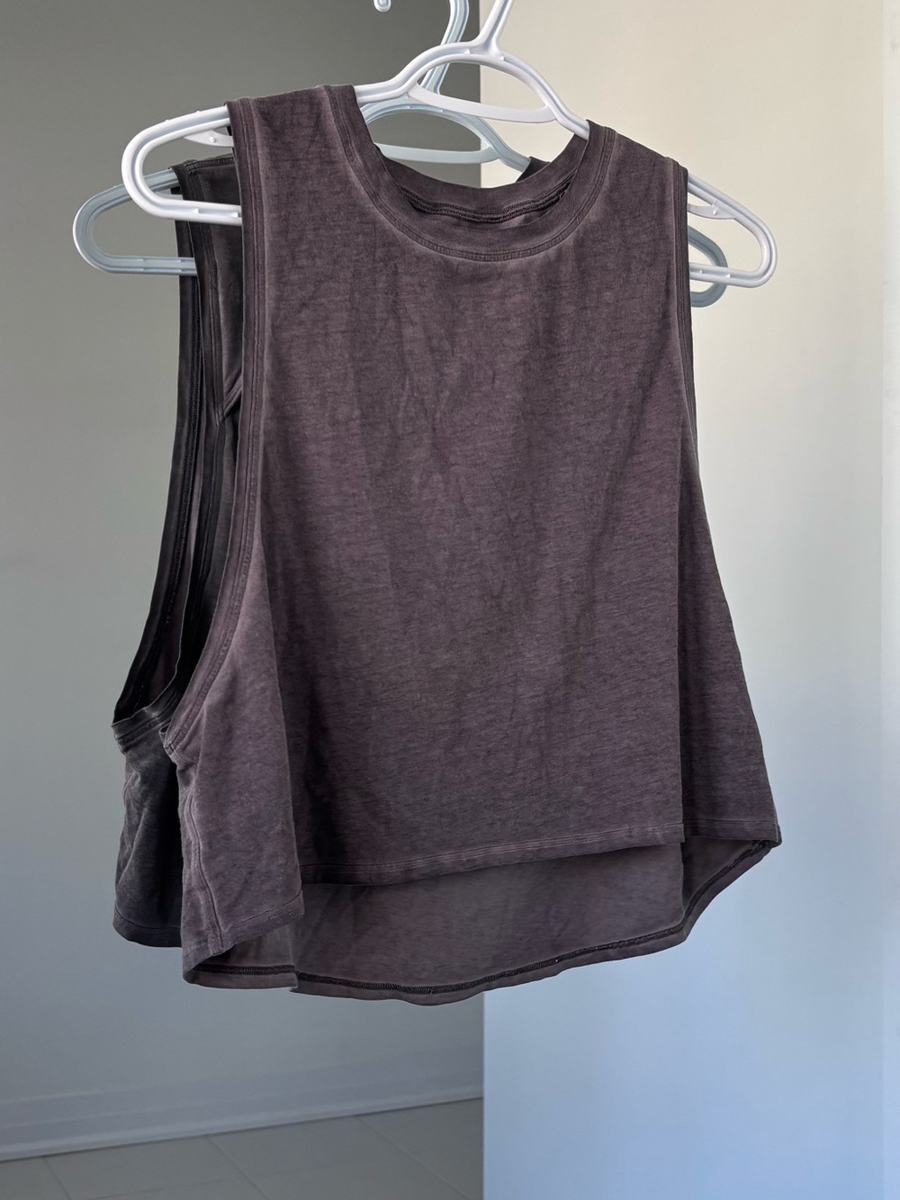 Lululemon Cut Back Crop Tank in Grey